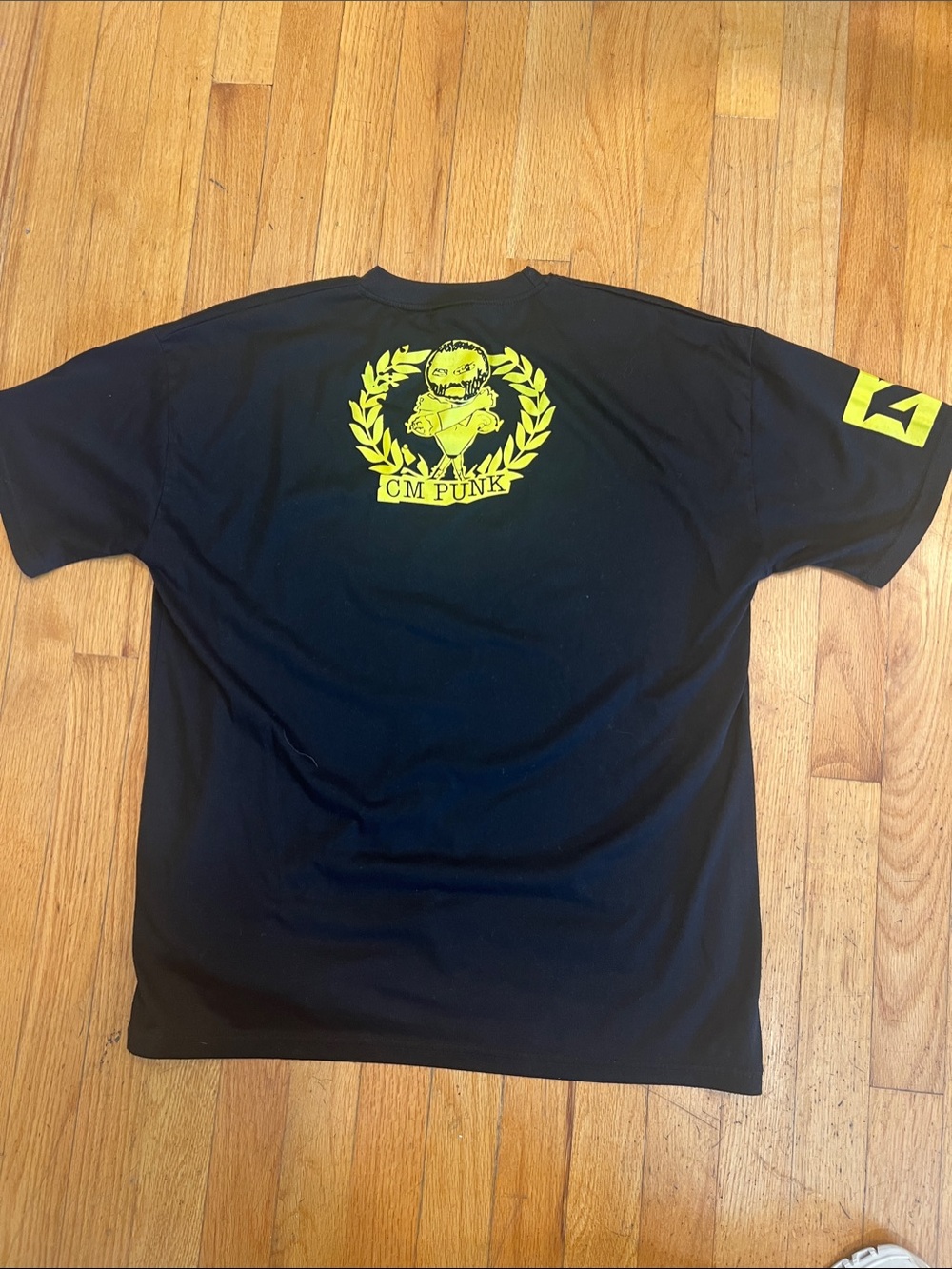 CM PUNK Black T-Shirt with Yellow Logo